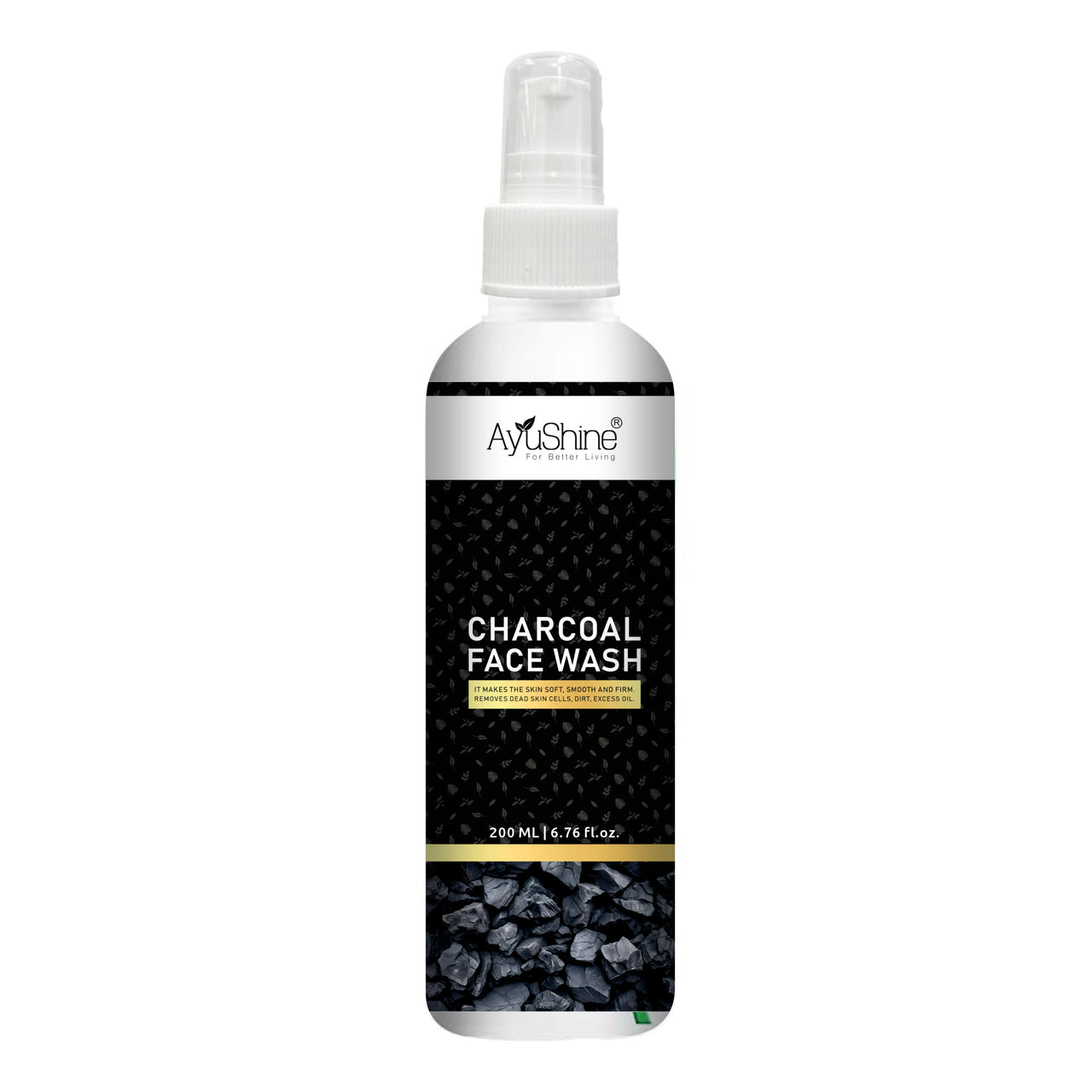 AYUSHINE Charcoal Face Wash – Deep Cleansing & Oil Control (200ml)